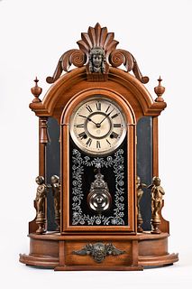 Ansonia Clock Co. Triumph mirror side shelf clock