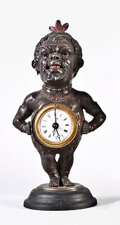 Rare aboriginal figural novelty clock