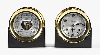 Chelsea marine clock and matching barometer