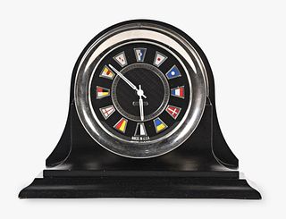 Chelsea ship's clock with carbon fiber flag dial