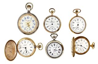 Six American pocket watches