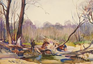 Carl Broemel (1891-1941) watercolor