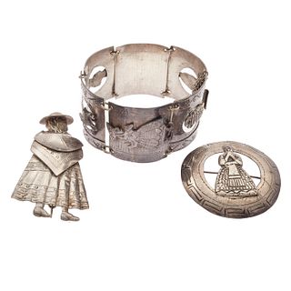 Collection of Vintage Figural Peruvian Silver Jewelry