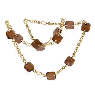 Tiger's Eye, 18k Yellow Gold Necklace