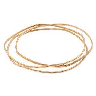 Collection of Three 14k Yellow Gold Bangle Bracelets, Victor Sanz