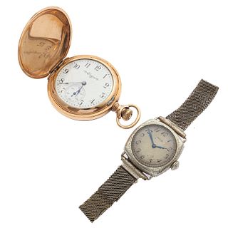 Ladies Gold-Filled Elgin Pocket Watch and Wristwatch