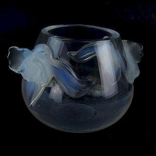 Lalique "Orchidee" Crystal and Opalescent Vase