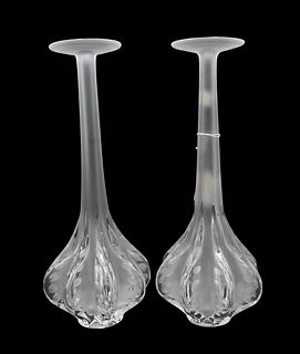 Pair of Lalique "Claude" Vases