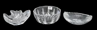 Group of Three Lalique Crystal Bowls