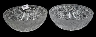 Pair of Lalique Crystal "Pinsans" Bowls