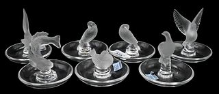 Group of Seven Lalique Crystal Ring Holders
