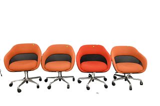Set of Four Steelcase Coalesse "SWI" Mobile Lounge Chairs