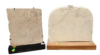 Two Modern Egyptian Style Limestone Reliefs