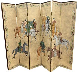 Six Fold Contemporary Chinese Dressing Screen