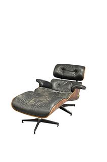 Herman Miller Style Lounge Chair with Ottoman