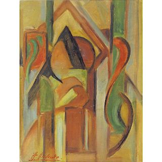 Andre Rageade, French (1890 - 1970) Gouache on card "Cubist Composition"