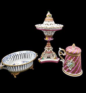 Three Porcelain Sevres Pieces