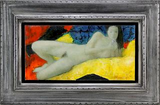 Alain Bonnefoit, French (born 1937) Oil on Canvas, "Tranquilite"