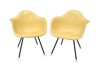 Pair of Herman Miller for Eames Fiberglass Shell Chairs