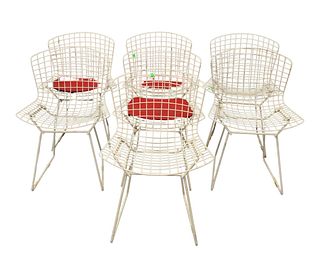 Set of Seven Harry Bertoia for Knoll Wire Dining Chairs
