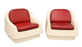 Pair of Stewart MacDougall Style Fiberglass Pod Chairs