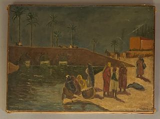 O/C Arno? Middle East Waterside Painting