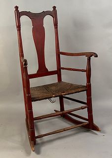 Rocking Chair with Red Paint