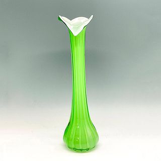 Vintage Ribbed Green Jack In The Pulpit Vase