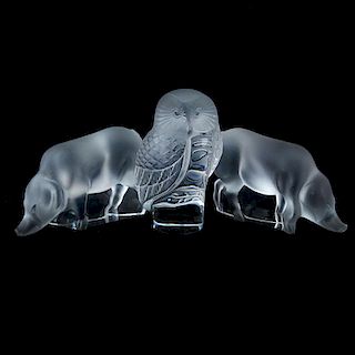 Three (3) Lalique Crystal Animals