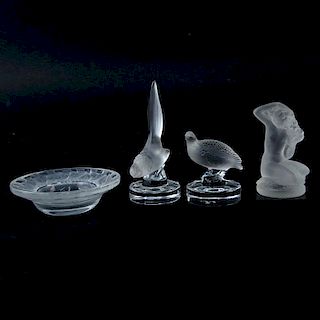 Collection of Four (4) Lalique Crystal Miniatures
