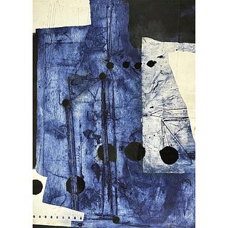 Antoni Clave (1913-2005) Carborundum Etching and Embossing, Untitled (Blue), Signed