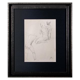 Daniel Bottero, Original Ink Drawing on Paper, Nudes, Signed