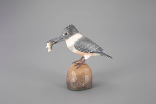 Life-Size Kingfisher with Minnow by Frank S. Finney (b. 1947)