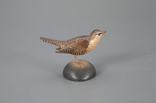 Dropped-Wing Life-Size Wren by A. Elmer Crowell (1862-1952)