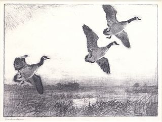 Frank W. Benson (1862-1951), Three Geese