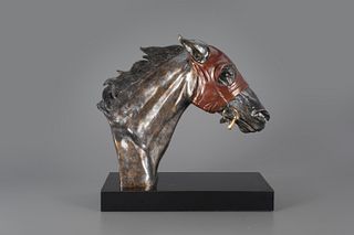 Pam Foss (20th/21st Centuries), Blinkers On - Thoroughbred Racehorse Head