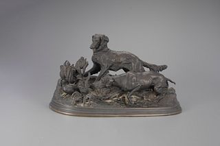 Pierre Jules Mene (French, 1812-1879), Two Hunting Dogs or Chiens de Chasse