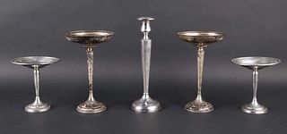 Two Sets of Tall Sterling Silver Tazzas