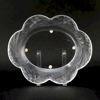 Lalique Clear and Frosted Crystal Serving Dish
