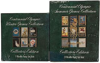 Two United States Playing Card Co. Collector’s Edition Winter & Summer Olympics Playing Cards.
