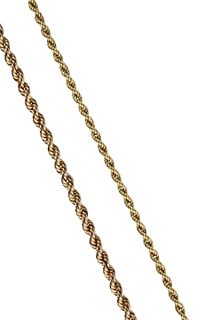 14K Yellow Gold Twisted Cahin Necklace