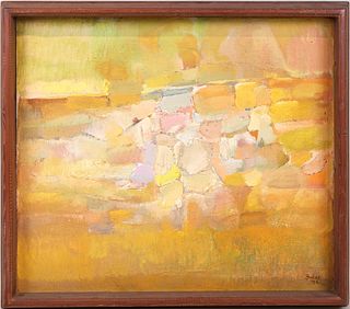 Zubel Kachadoorian, Oil on Canvas Yellow Abstract