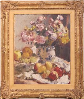 Max Kuehne, Oil on Canvas, Still Life of Flowers