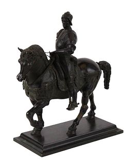 Bronze Equestrian Statue of Man on Horseback