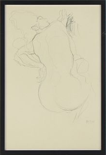 Gustav Klimt, Lithograph, Sketch of Nude Woman