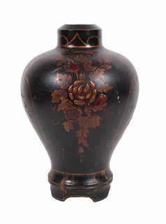 Chinoiserie Decorated Turned Wood Lamp Base