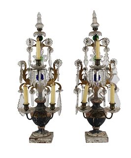 Pair of Neoclassical Style Two Tier Candelabra 