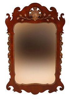 George III Style Parcel-Gilt Mahogany Mirror