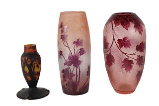 Two Legras Cameo Art Glass Vases