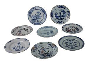 Eight Tin-Glazed Earthenware Plates